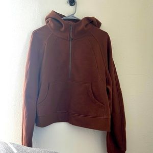 Lululemon half zip Scuba hoodie roasted brown